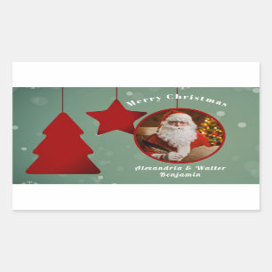 Vintage Santa Claus Christmas Personalise Rectangular Sticker