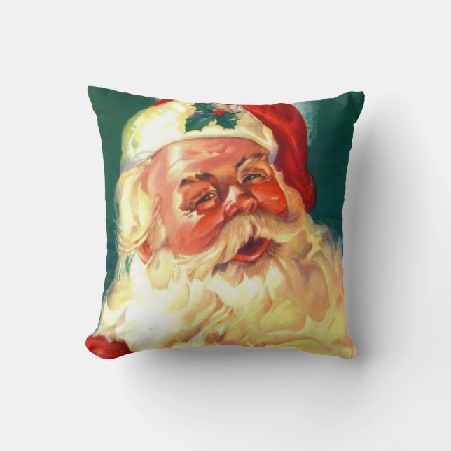 Vintage Santa Claus Christmas Pillow (Front)