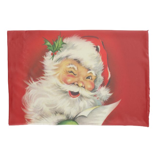 Vintage Santa Claus Christmas Pillowcase (Front)