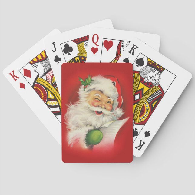 Vintage Santa Claus Christmas Playing Cards (Back)