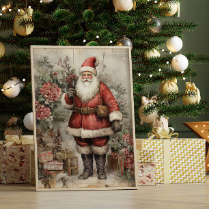 Vintage Santa Claus Christmas Poster