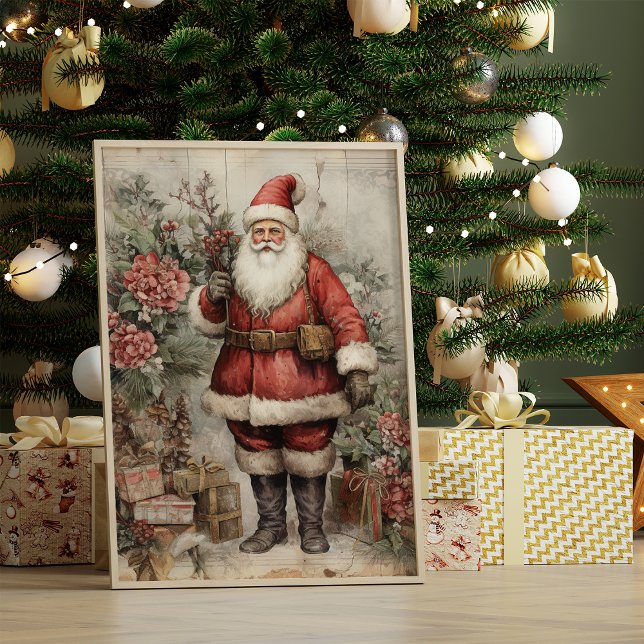 Vintage Santa Claus Christmas Poster (Creator Uploaded)