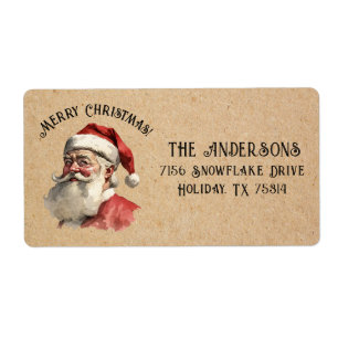 Vintage Santa Claus Christmas Return Address Label
