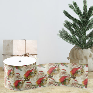 Vintage Santa Claus Christmas Ribbon   Gift Ribbon Grosgrain Ribbon