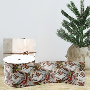 Vintage Santa Claus Christmas Ribbon   Gift Ribbon Grosgrain Ribbon