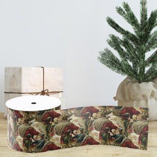 Vintage Santa Claus Christmas Ribbon   Gift Ribbon Grosgrain Ribbon