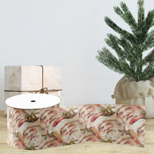 Vintage Santa Claus Christmas Ribbon   Gift Ribbon Grosgrain Ribbon