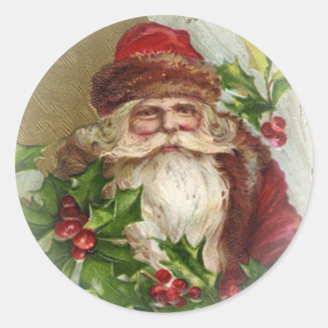Vintage Santa Claus Christmas Stickers (Front)