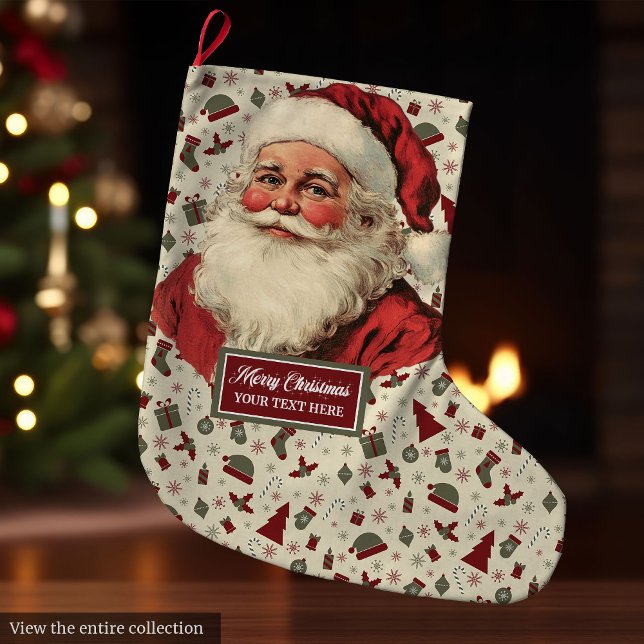 Vintage Santa Claus Christmas Stocking Classic (Vintage Santa Claus Christmas Stocking Classic Holiday)
