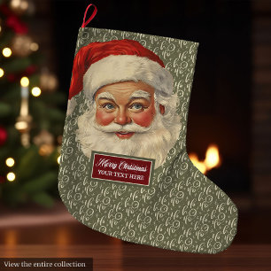 Vintage Santa Claus Christmas Stocking Personalise