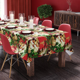 Vintage Santa Claus Christmas Tablecloth