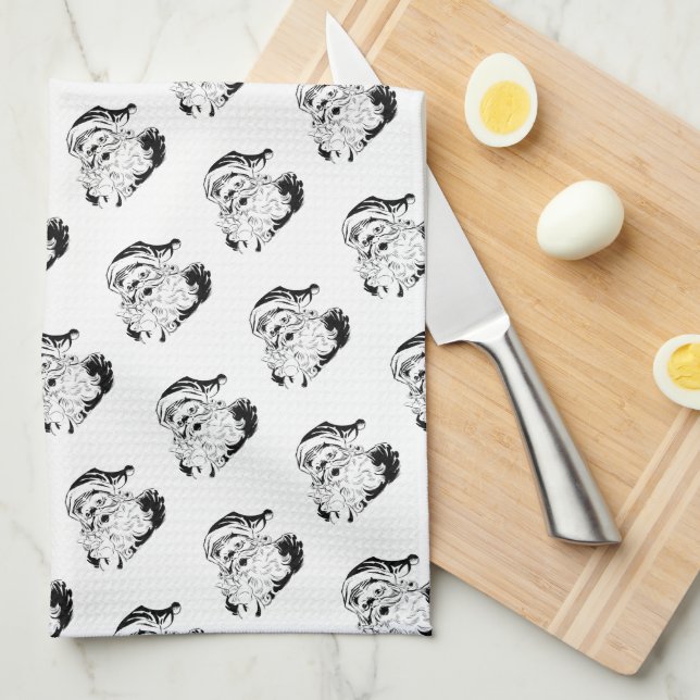 Vintage Santa Claus Christmas Tea Towel (Quarter Fold)