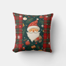 Vintage Santa Claus Christmas Throw Pillow