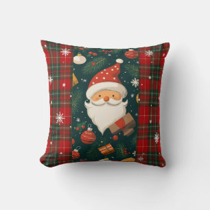 Vintage Santa Claus Christmas Throw Pillow