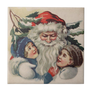 Vintage Santa Claus Christmas Tile