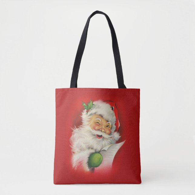 Vintage Santa Claus Christmas Tote Bag (Front)