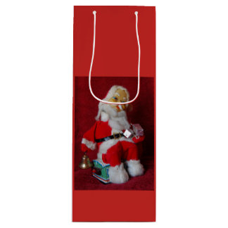 Vintage Santa Claus Christmas Toy Wine Gift Bag