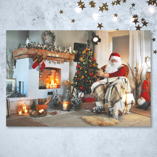 Vintage Santa Claus Christmas Tree Lights Tissue Paper