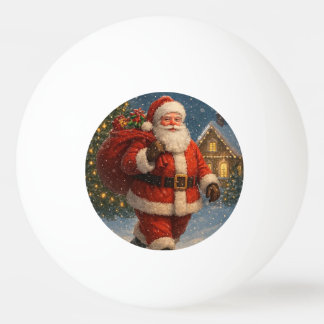 Vintage Santa Claus Christmas Winter Wonderland Ping Pong Ball
