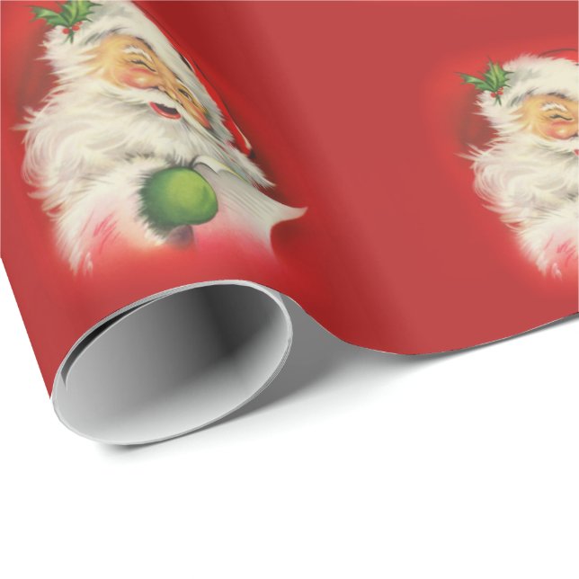 Vintage Santa Claus Christmas Wrapping Paper (Roll Corner)