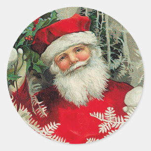 Vintage Santa Claus Classic Round Sticker