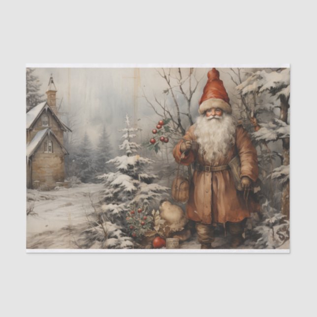  Vintage Santa Claus Decoupage Tissue Paper (Front)