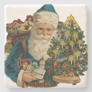 Vintage Santa Claus Delivering Gifts Stone Coaster