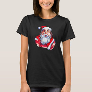 Vintage Santa Claus Face Christmas Kids Boys Girl  T-Shirt