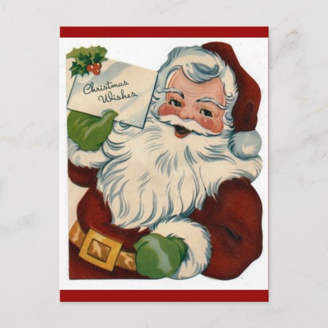 Vintage Santa Claus Face Gifts Holiday Postcard (Front)