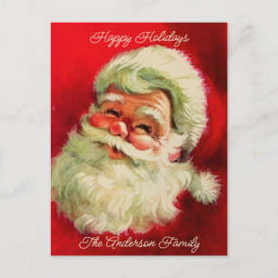 Vintage Santa Claus Face Personalised Custom Holiday Postcard