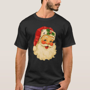 Vintage Santa Claus Face Retro Christmas Holiday P T-Shirt