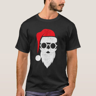 Vintage Santa Claus Face Sunglasses Hat Beard Chri T-Shirt