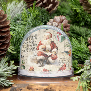 Vintage Santa Claus Family Christmas Photo Snowglobe