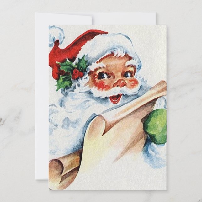 Vintage Santa Claus Father Christmas Invitation (Front)