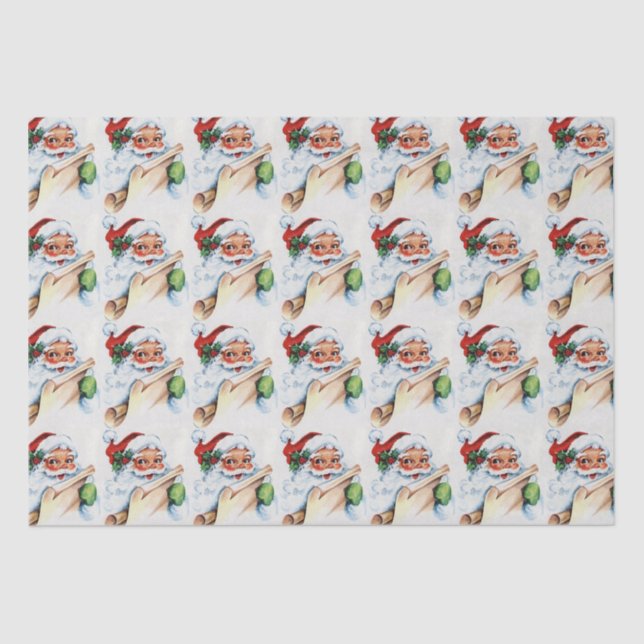 Vintage Santa Claus Father Christmas Tissue Paper (Front)