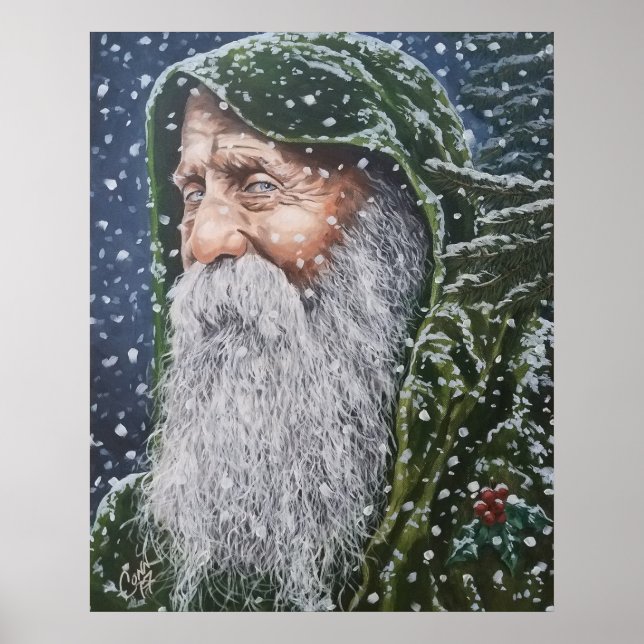Vintage Santa Claus, Father Yule, Christmas Poster (Front)