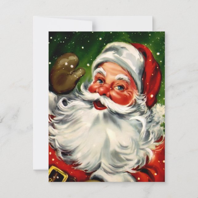 Vintage Santa Claus Flat Card (Front)