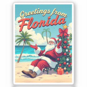 Vintage Santa Claus Greetings From Florida