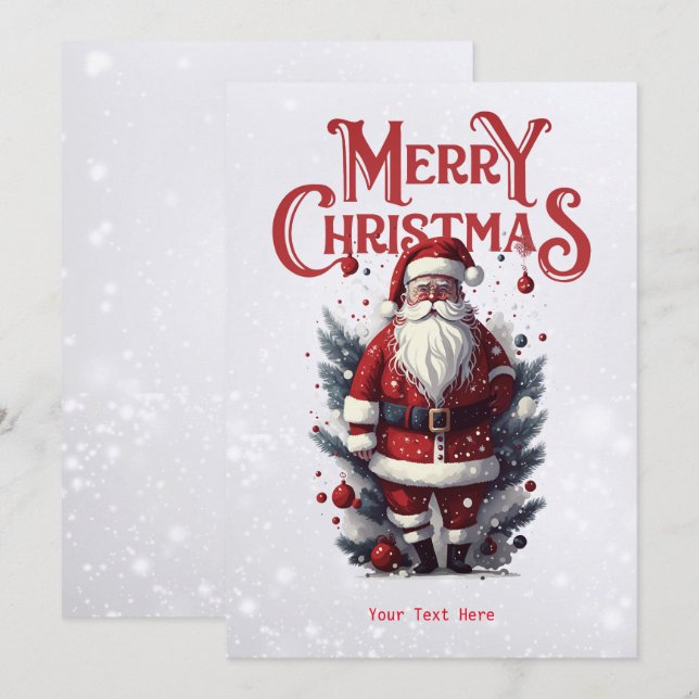 Vintage Santa Claus Holiday Card (Front/Back)