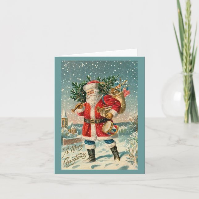 Vintage Santa Claus Holiday Card (Front)