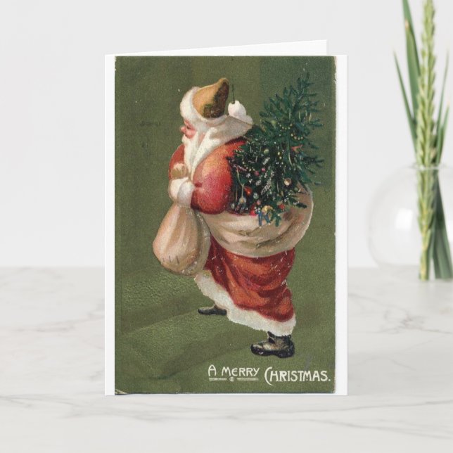 Vintage Santa Claus Holiday Card (Front)