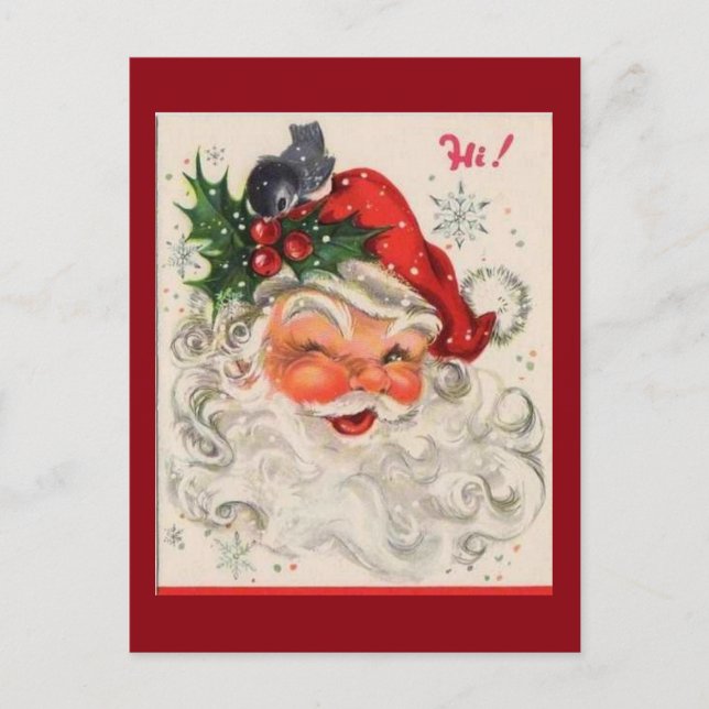 Vintage Santa Claus Holiday Postcard (Front)