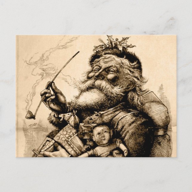 Vintage Santa Claus Holiday Postcard (Front)