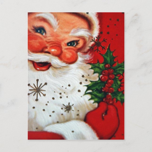 Vintage Santa Claus Holiday Postcard (Front)