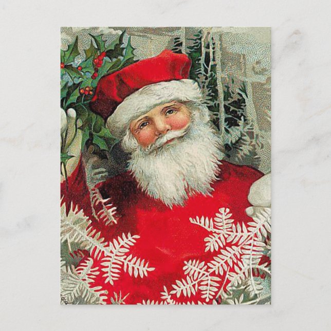 Vintage Santa Claus Holiday Postcard (Front)