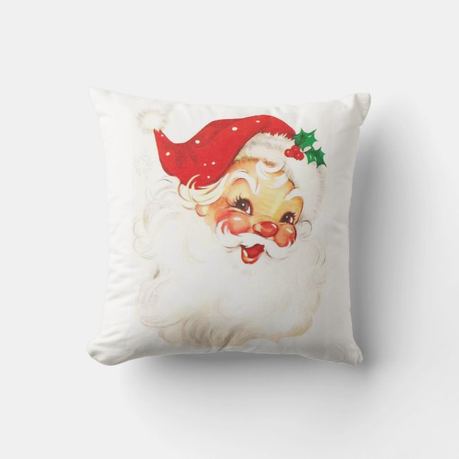 Vintage Santa Claus Illustration Cushion (Front)