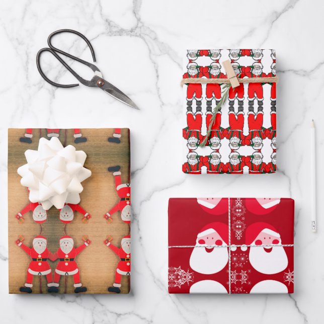 Vintage Santa Claus illustration WPS3 Wrapping Paper Sheet (Front)