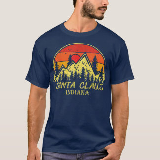 Vintage Santa Claus Indiana IND Mountains Hiking S T-Shirt