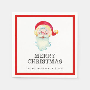 Vintage Santa Claus Merry Christmas Napkin