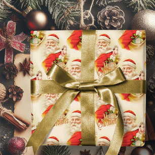 Vintage Santa Claus Merry Christmas Wrapping Paper
